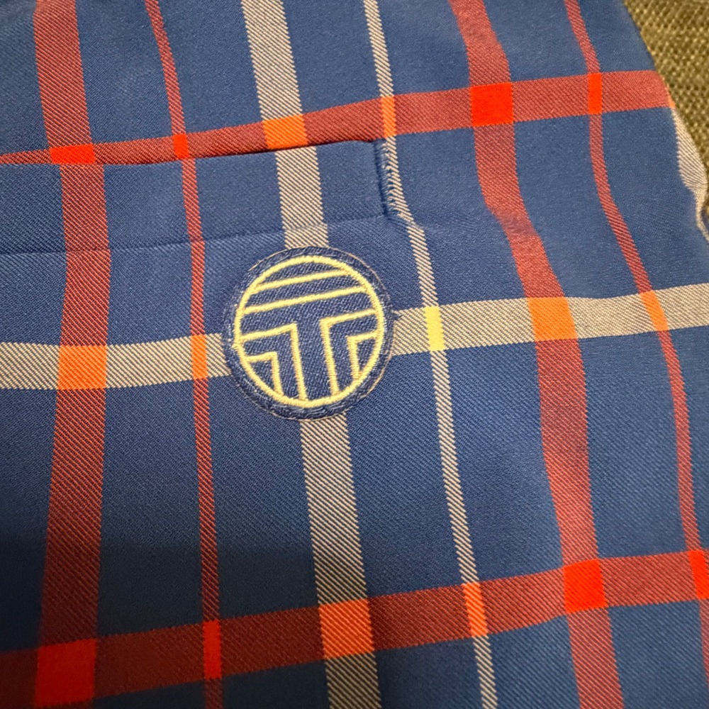 Tory Sport Blue Plaid Golf Skort Performance Tennis Skirt Built-in Shorts Large - Picture 3 of 5